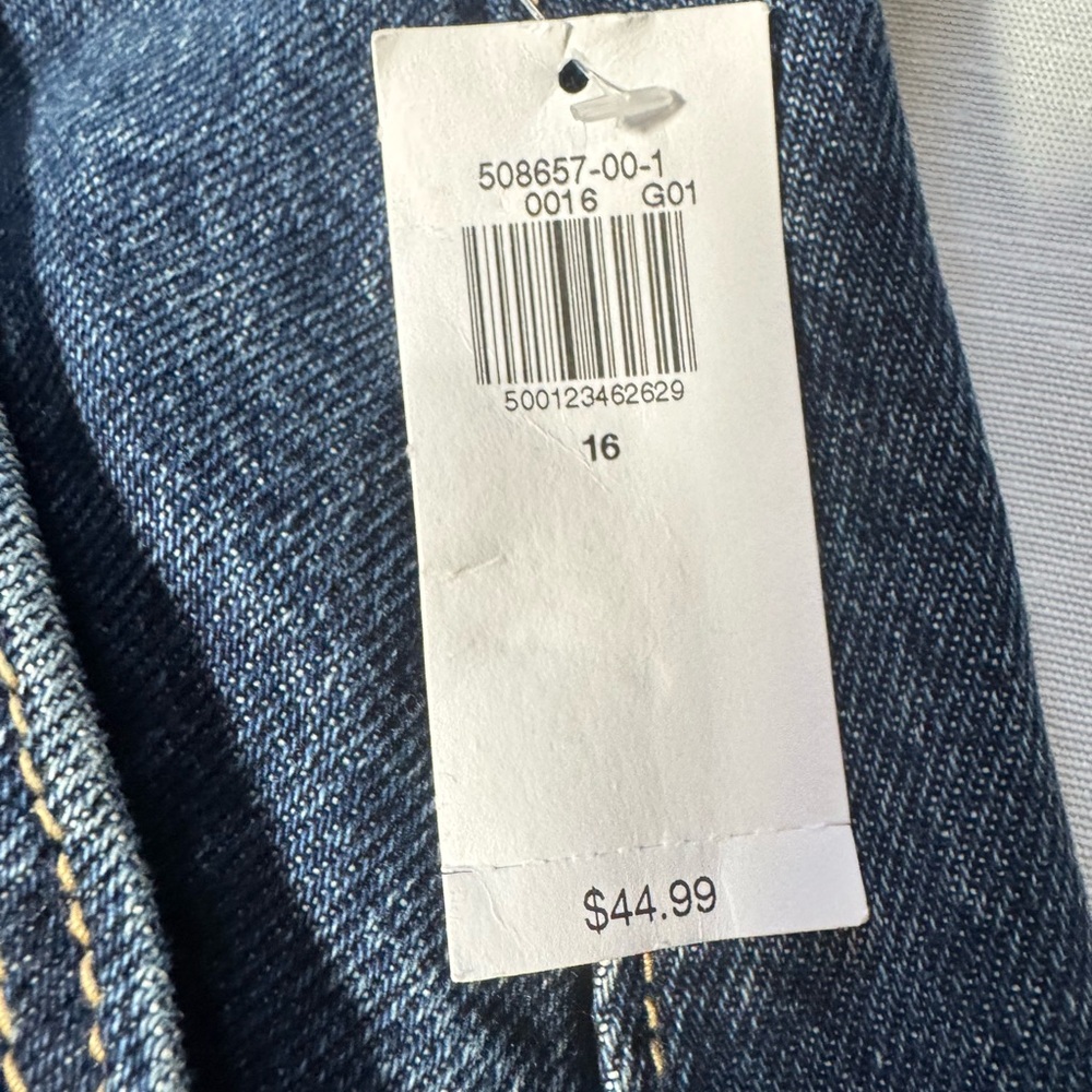 Old Navy Dark Blue Button-Front A-Line Denim Skirt - Picture 7 of 7